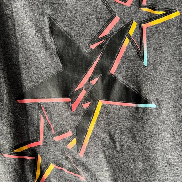 Torrid Active Tank Sz 2 Gray Sleeveless Tank Stars 80s Vibe Athleisure Workout - Picture 3 of 8